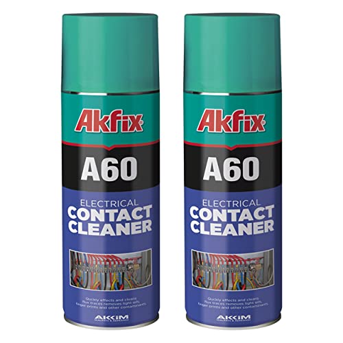 Akfix A60 Electrical Contact Cleaner Spray (2x12 oz.) - Contact Cleaner Electronics, Dry Cleaner for...