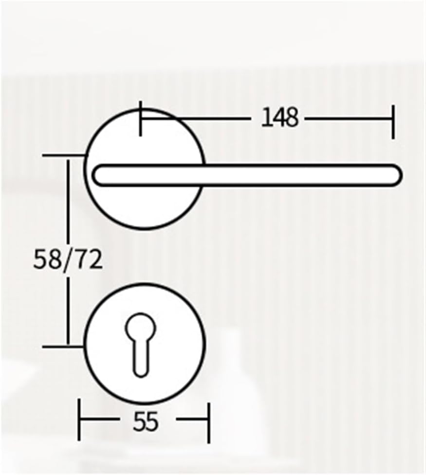 Black Split Mute Door Lock Interior Magnetic General Purpose Handle Room Locks