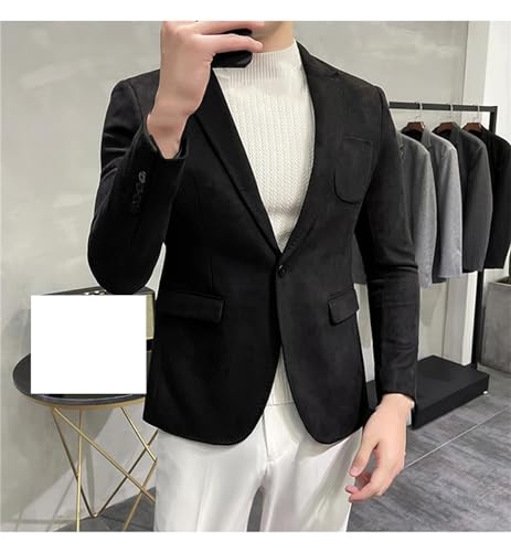 UIOKLMJH Spring Suede Suit Jacket for Men Casual Business Slim Fit Leather Blazer Wedding Social Button Coat2