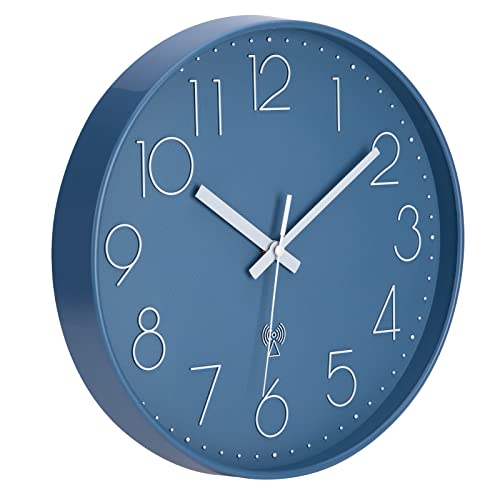 VIVILINEN Funkuhr geräuschlos Wanduhr Ohne Tickgeräusche Modern Funkwanduhr Lautlos Wanduhr Nicht Tickend Hängeuhr für Wohnzimmer Schlafzimmer Büro Küche 30x30cm/12 Zoll – Bild 3
