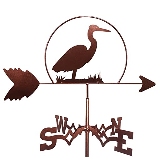 Cnmmm Metal Wind Vane, Heron Stainless Steel Weathervane Wind Direction Indicator Professionnel Measuring Tool For Outdoor Iron Roof Garden Outdoor Yard Decoration #TOP2