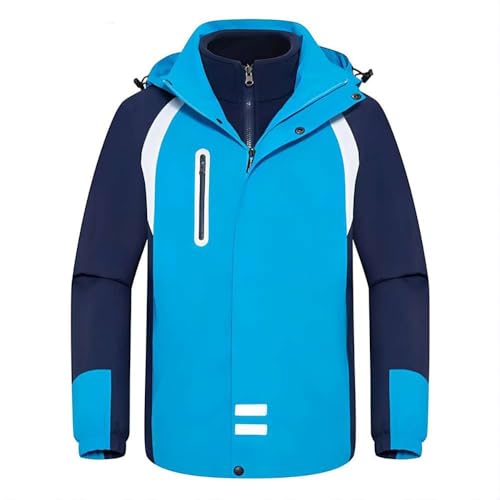 Kids 3 in 1 Waterproof Jacket Detachable Hood Windproof Coat Boys Girls Inner Fleece Kids Outerwear