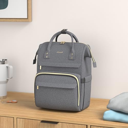 Image of LOVEVOOK Laptop Backpack for Women,17 Inch Professional Womens Travel Backpack Purse Computer Laptop Bag Nurse Teacher Backpack,Waterproof College Work Bags Carry on Back Pack with USB Port,Dark Grey
