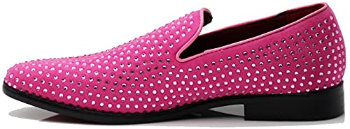 Image of SPK26 Men's Vintage Velvet Rhinestone Designer Dress Loafers Slip On Shoes Classic Tuxedo Dress Shoes