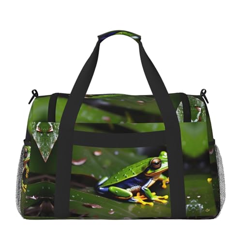 Peace Tree Frogs print Carry on Bag Underseat Personal Item Bag Travel Duffel Bag Gym Carry On Sports Bag2