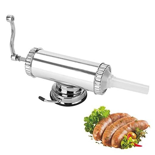 2 LBS Sausage Stuffer With Suction Base Homemade Sausage Filler Sausage Syringe Aluminum Manual Sausage Maker