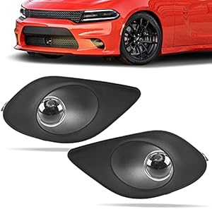 DLAA Fog Lights For Dodge Charger 2018 2019 2020 2021 Front Fog Lamps Kit Car Styling Spot Light With Cables and Switch, Clear Lens - 1 Pair