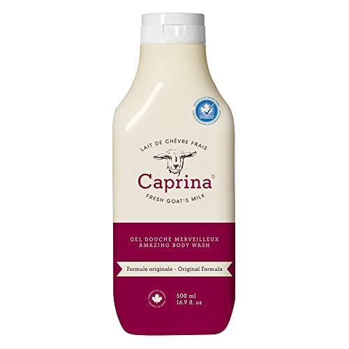 Image of Caprina by Canus Amazing Body Wash With Fresh Canadian Goat Milk Gentle Soap Moisturizing Vitamin A, B2, B3 & More, Original, 16.9 Fl Oz