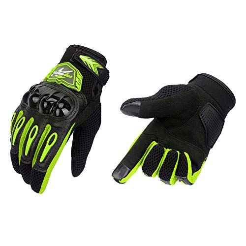Gants de moto BaronHong vert L avec écran tactile pour course de vélo