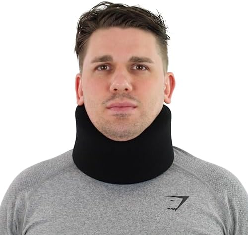 SOLACE BRACING Perfect Fit Neck Support (2 Colours/15 Sizes) - British Made & NHS Supplied Cervical Neck Collar Brace for Stabilising Day & Night - No.1 for Pain & Pressure Relief - Black - 22" x 3.5"