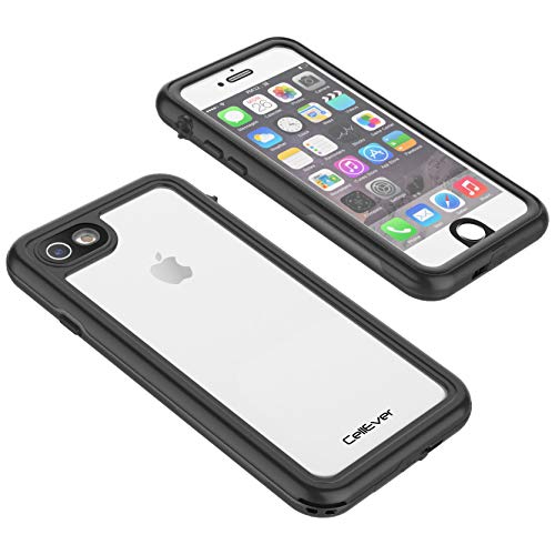 Cellever Waterproof Case For Iphone Se 2020 / Iphone 8 / Iphone 7, 4.7-Inch, Clear Waterproof Ip68 Certified Shockproof Sandproof Snowproof Full Body Sealed Protective Transparent Cover Kz (Black) #TOP4