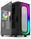 ALSEYE Ai-Pro Black E-ATX Gaming PC Case with Pre-Installed Halo-Pro ARGB Fan LED Strip in Front Panel Tempered Glass Side Panel Supports for 7x120mm Fans & 360mm Radiators (Black)
