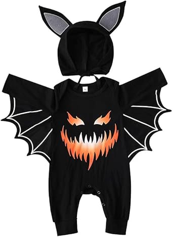 Ensemble Chauve Souris Bebe 2 Pièces, Deguisement Halloween