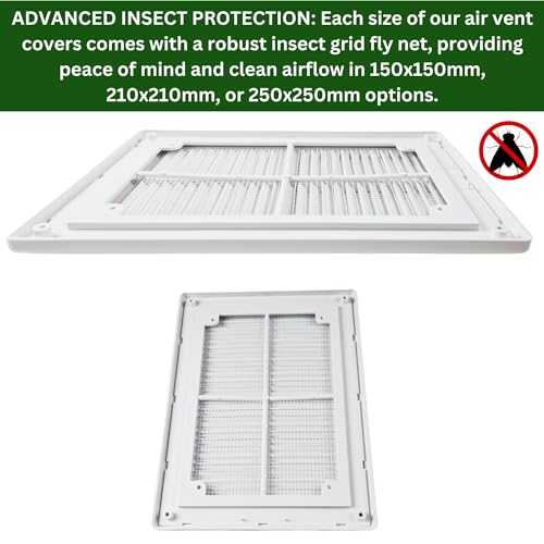MYPURECORE White Air Vent Cover, Durable Louvre Grill with Insect Mesh, Wall Vents for Homes Sheds, Tumble Dryers & Doors - Image 4