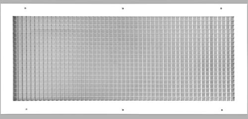 Image of 10 inch x 34 inch Cube Core Eggcrate Return Air Grille - Aluminum Rust Proof - HVAC Vent Duct Cover - White [Outer Dimensions: 12.75 inchw X 36.75 inchh]