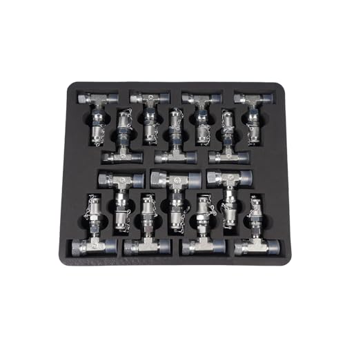 Hydraulikdruck-Testkit, 5 Messgeräte (10/100/250/400/600 bar), 13 Kupplungen, 14 T-Anschlüsse, 5 Testschläuche mit Tragetasche für Bagger-Traktoren-Maschinen Hopzty