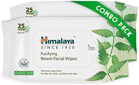 Himalaya Purifying Neem Facial Wipes, 25 Count (Pack Of 2)