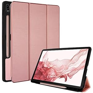 TECHGEAR Smart Case for Samsung Galaxy Tab S8 11" 2022 Release (SM-X700 / SM/X706) PU Leather Slim Smart Case Stand Cover with Corner Protection [Auto Wake/Sleep] Soft TPU Holder - Rose Gold