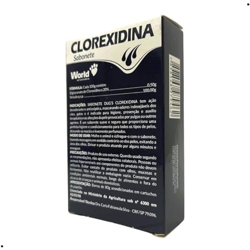 World Veterinária Sabonete Clorexidina Para Cães Branco 80 G