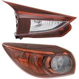 eMfurniture Tail Light 2pcs Left Driver Side Clear & Red Lens Housing Taillights Taillamps Brakelights Hand for Mazda I-16 & 17-3 Sport GS/GT/ 14-18