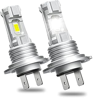 CAFOPAR H7 LED Headlight Bulb Mini Size, H7 LED Bulb 6000K Ultra Bright H7 LED Headlight Fanless Fog Light Bulb 55W White Replacement Halogen Lights 2 Pack