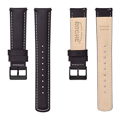 Image of Ritche Christmas Gift Quick Release Leather Watch Bands Genuine Watch Straps for Men Women Top Grain Leather Watch Strap, White Elephant Gifts, Stocking Stuffers for Men, Father's Day gifts