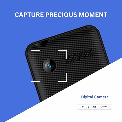 Image of Philips All-New E2221 Sleek & Stylish |Keypad Mobile with 2.4 inch Screen|2500 MAH Battery | 2030mm Speaker| Wireless FM | Bright Torch| Digital Camera|Black