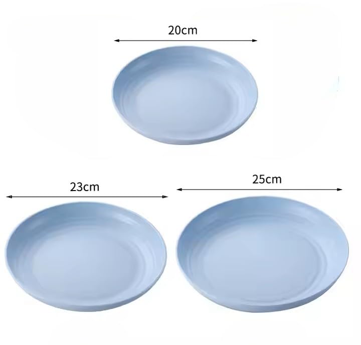 Image of Wheat Straw Plates- Reusable Plate Set,Lightweight Unbreakable Dinner Dishes Plates Set Dishwasher & Microwave Safe BPA Free,Perfect for Daily Use,Picnics,Parties (Big (25CM), Pack of 4)