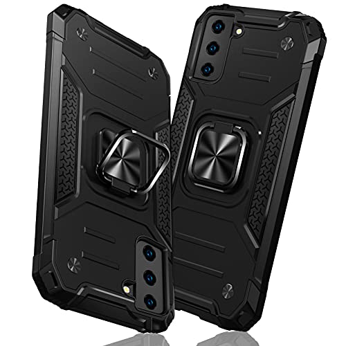 TMUJWS Samsung Galaxy S21 Plus 用ケース リング 衝撃吸収 耐衝撃 TPU+PCバンパー 二重構造 米軍MIL規格 全面保護カバー 滑り防止 車載ホルダー対応 擦り傷防止 滑り止め 軽量 薄型 アイフォン S21 Plus 用