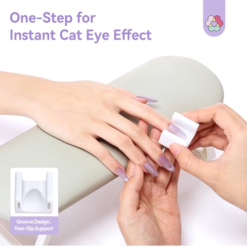 Image of SAVILAND One-Step Cat Eye Magnet: Powerful 5D Nail Magnet Multifunctional White Cateye Magnet for Nails with Round Magnetic Bead for Wide Glass Bead French Cat Eye Effect DIY Nail Art Home