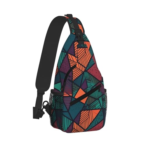Geometrical Pattern Printed Cross Chest Bag Diagonally Chest Messenger Bag2