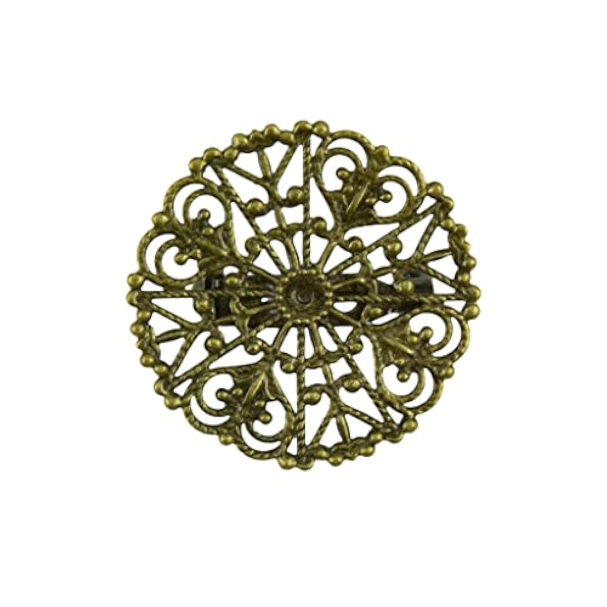 3x10 Pieces Filigree Flower Blank Brooch Settings