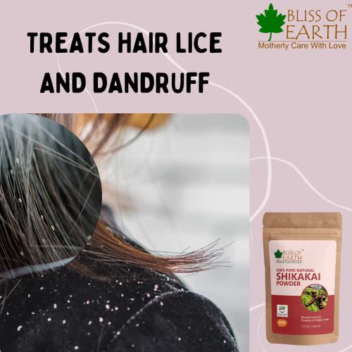 Image of Bliss of Earth 100% Pure & Natural Shikakai Powder | 3x100GM | Acacia Concina | Gorgeous hair Naturally | Traditional Hair Cleanser & Conditioner | Complete Hair Care |