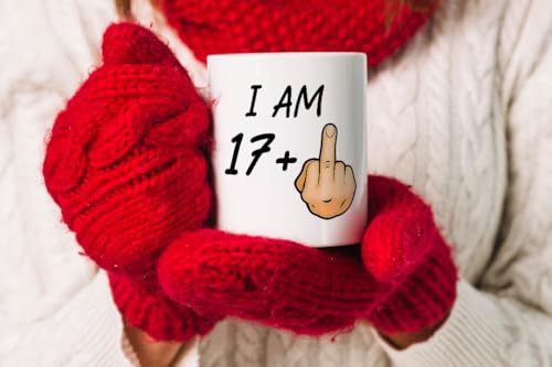 VIROSA Funny 18th Birthday Mug – “I Am 17+1” – Rude Novelty Gift for Men & Women Turning 18 – 11oz Ceramic Coffee Cup – Joke Present for Friends, Family, Mum, Dad – Birthday, Office, Secret Santa - Image 4
