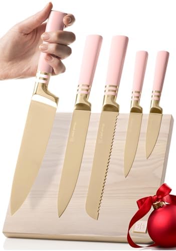 Amazon.com: Paris Hilton Knife Block Set with Magnetic Wooden Knife ...
