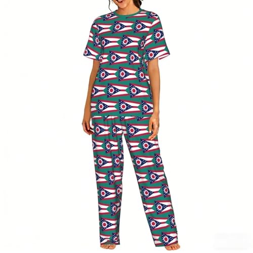 Pyjama confortable femme fini les nuits agitées avec cet ensemble doux imprimé Ohio