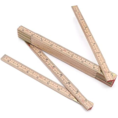 Jeemiter Wood Folding Rule, 6.5FT 2M Foldable Ruler with Inch and Metric Measurements for Carpenters Cover
