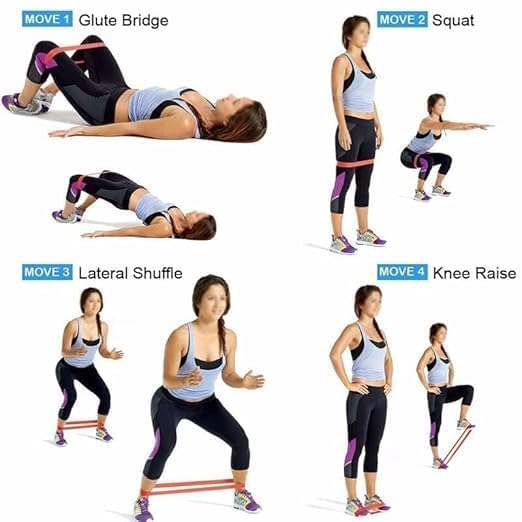 Image of Resistance Bands Set of 5, Exercise Loop Bands for Fitness, Strength Training and Home Workouts, Multiple Resistance Levels (Pack of 1)