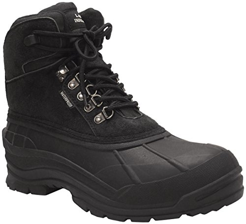 LABO Men's Winter Snow Boots Shoes Waterproof Insulated Lace UP (D,M) 103 BLACK-10