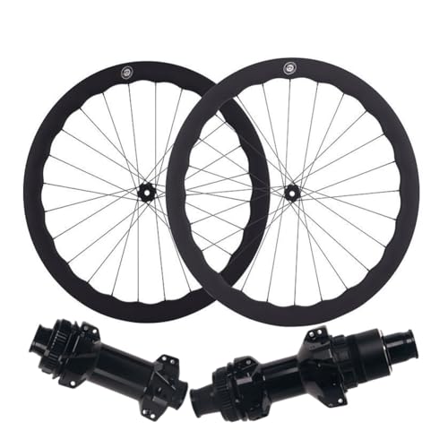 Carbon Road Bike Wheelset 700C Disc Brake 5045mm Depth 28mm Tubeless Ready Ceramic Bearings Center Lock, Support for 12 Speed Cassette XDR