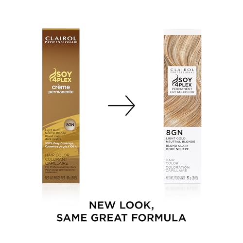 Image of Clairol Professional Permanent Cream Hair Color | 100% Gray Coverage | Blonde, Brown, Black, & Red-Violet Shades | Deep Conditioning & Fade Resistant Results