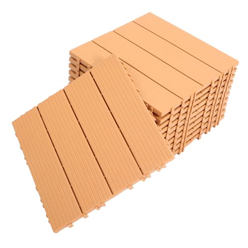 Baldosas de terraza entrelazadas de plástico marrón 11 piezas PP para suelos exteriores libres de grietas