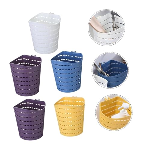 CvbGNJm Storage Baskets,Hanging Basket Storage Holder Wall Rack Rattan Laundry Basket Wall Mounted Storage Bins Bathroom Kitchen Storage Rack Home Sundries Storage Basket Household Shelf Pp - Image 6