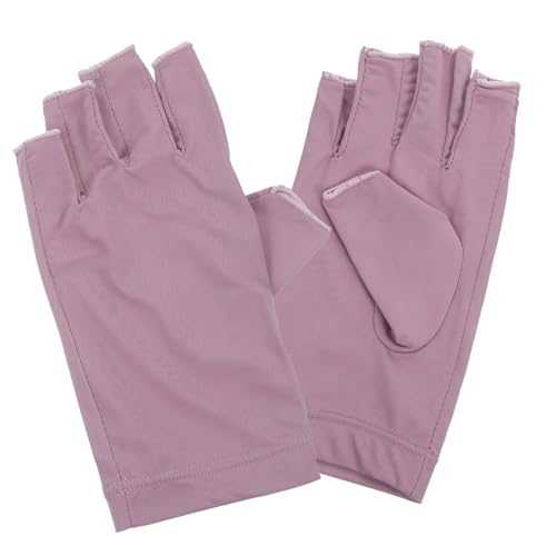 Veemoon 1 par Guantes de Manicura UV Antirrayos Guantes Sin Dedos de Protección Profesional para de Uñas y Ejercicio al Aire y Transpirabilidad para Casa y Salón
