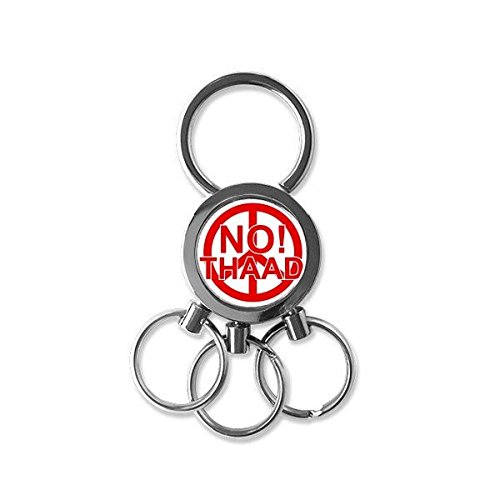 Porte-clés Pacifisme Symbole Rouge anti-perte en métal pour clés de voiture
