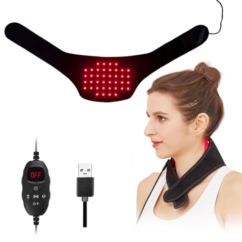 Terapia de luz Roja de Cuello, 660nm y 850nm Lámpara de Infrarrojos Cinturon 3 Modos Con 40 Led Para El Cuerpo, El Brazo, La Muñeca, El Tobillo Y El Pie