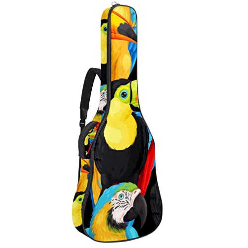 Macaws and Toucans Housse de transport imperméable en tissu Oxford pour guitare avec bandoulière réglable - Les Beatles, Paul McCartney, John Lennon, RIngo Starr, George Harrison Macaws and Toucans Housse de transport imperméable en tissu Oxford pour guitare avec bandoulière réglable