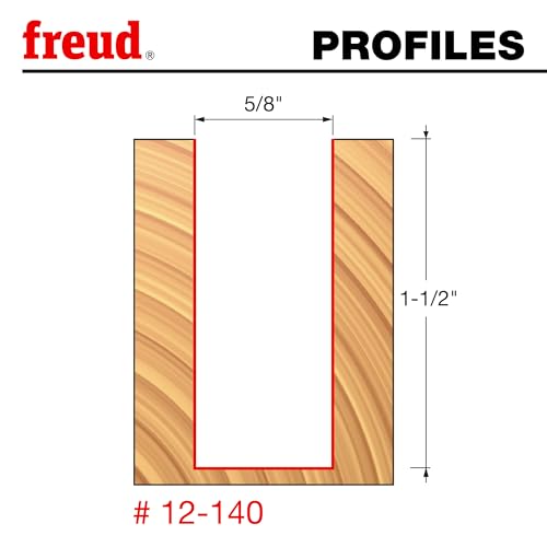 Image of Freud 12-140: 5 /8 inch (dia.) Double Flute Straight Bit with 1 /2 inch shank, 3 inch overall length