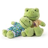 Furvana 2PCS Cute Frog Plush, Soft Frog Stuffed Animal Plush Toy, Kawaii Frog Plush Doll, Green Frog Plushie with Cloths Toy Gift for Kids Children (Baby and Mum (Yellow))