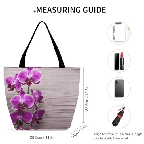 Tote Bag for Women Shoulder Bag Orchid Handbags for Travel Work Beach Bag2